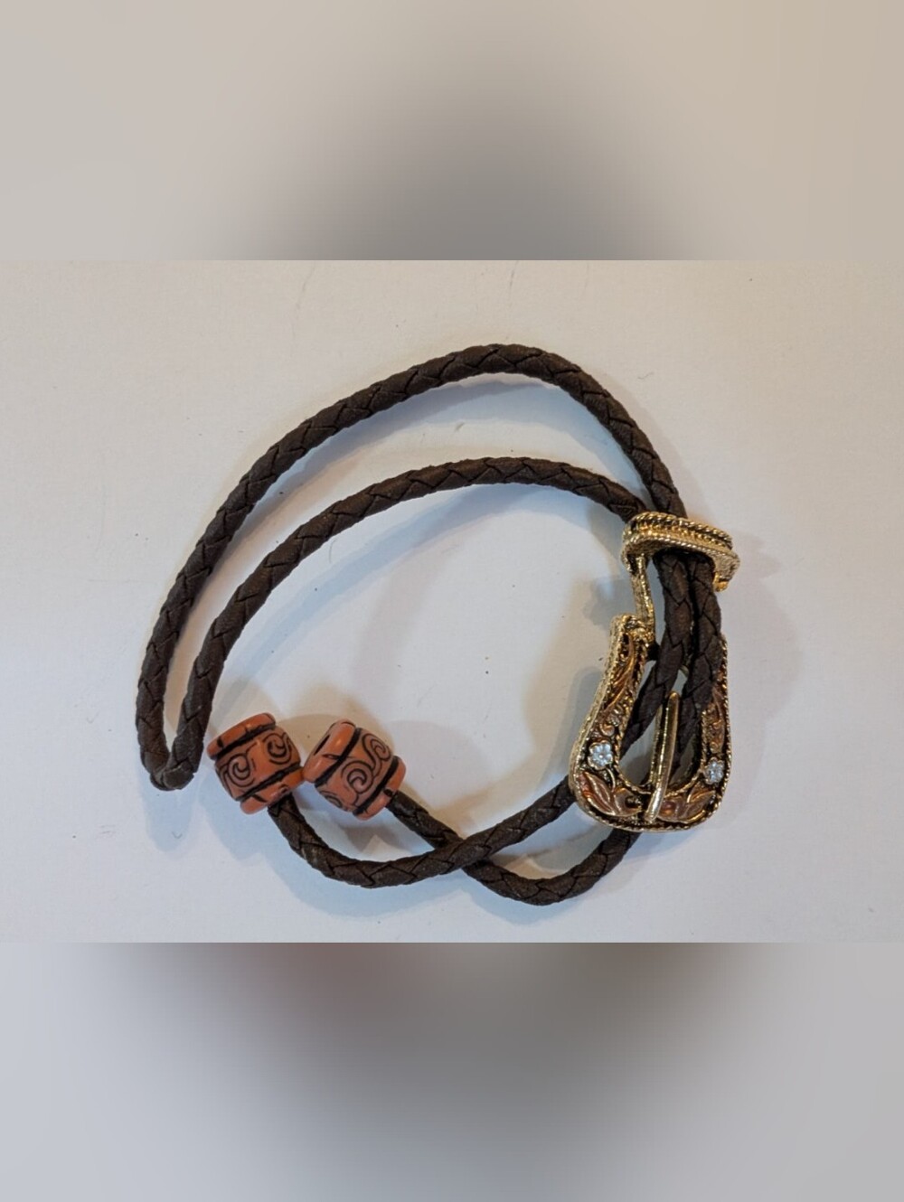 Vintage Child Youth Belt Buckle Motif Bolo Tie